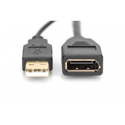 Digitus AK-330101-002-S videokaapeli-adapteri 0,2 m HDMI-tyyppi A (vakio) HDMI + USB Musta