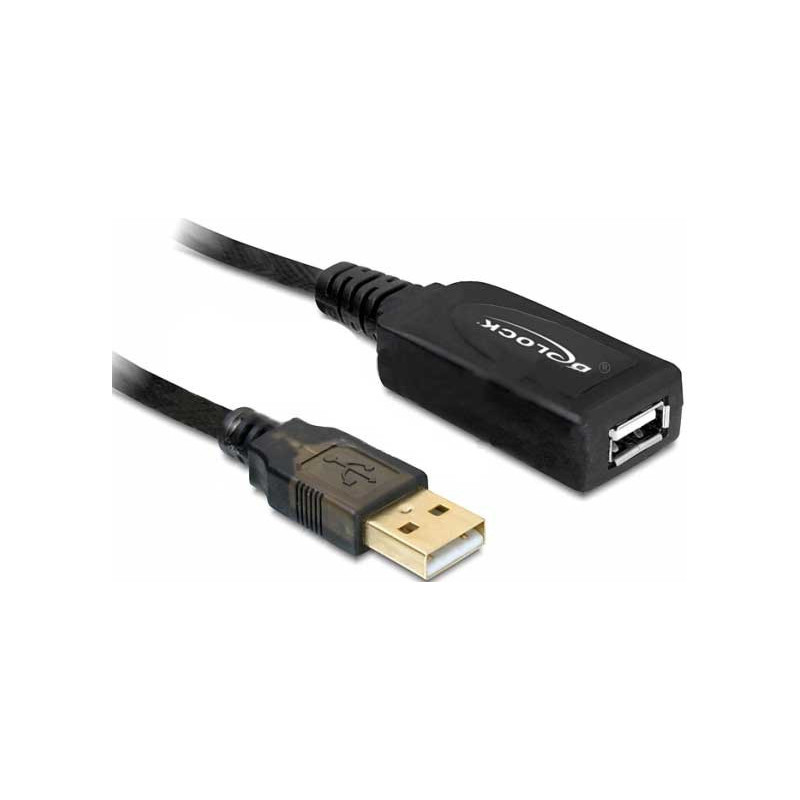 DeLOCK 20m USB 2.0 USB-kaapeli Musta