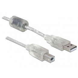 DeLOCK Cable USB 2.0 A-B - 0.5m USB-kaapeli 0,5 m USB A USB B Harmaa