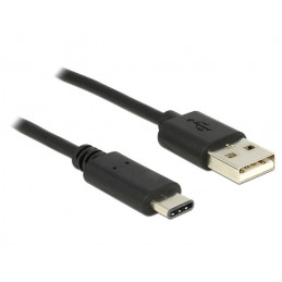 DeLOCK 83600 USB-kaapeli 1 m USB 2.0 USB C USB A Musta