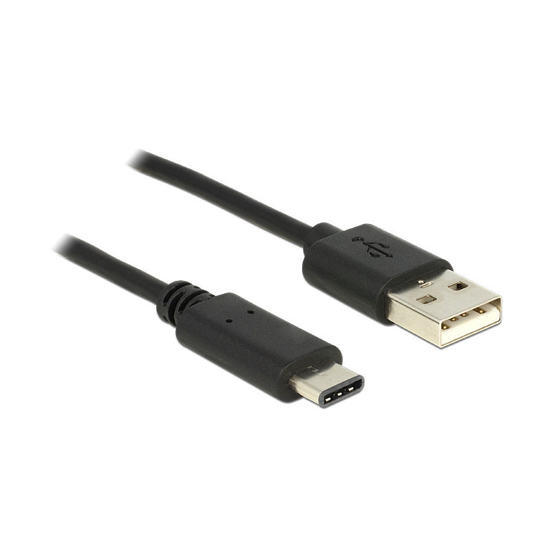 DeLOCK 83600 USB-kaapeli 1 m USB 2.0 USB C USB A Musta