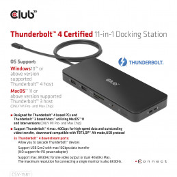 CLUB3D Thunderbolt 4 Certified 11-in-1 Docking Station