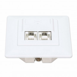 Intellinet 771900 pistorasia 2 x RJ-45 Valkoinen