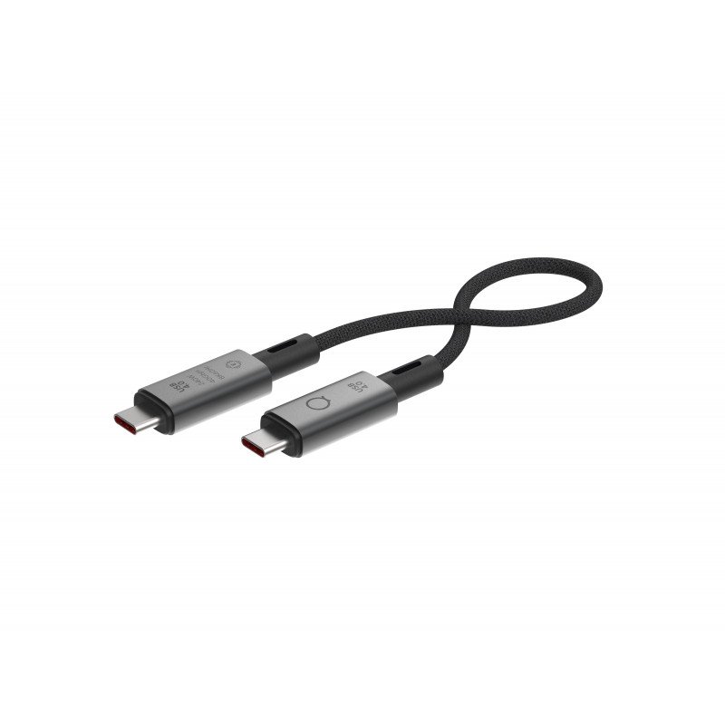 LINQ byELEMENTS LQ48028 USB-kaapeli 0,3 m USB4 Gen 3x2 USB C Musta, Harmaa