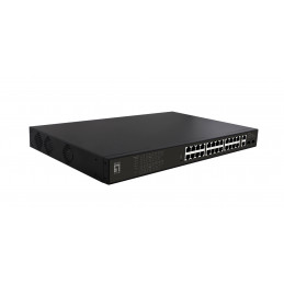 LevelOne GEP-2821 verkkokytkin Hallitsematon Gigabit Ethernet (10 100 1000) Power over Ethernet -tuki 1U Musta