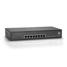LevelOne GEP-0812 verkkokytkin Hallitsematon Gigabit Ethernet (10 100 1000) Power over Ethernet -tuki Musta