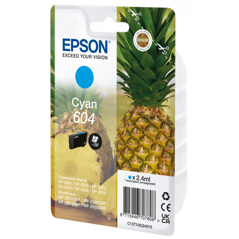 Epson 604 mustekasetti 1 kpl Alkuperäinen Perusvärintuotto Syaani