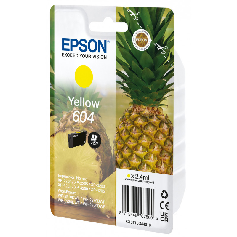 Epson 604 mustekasetti 1 kpl Alkuperäinen Perusvärintuotto Keltainen