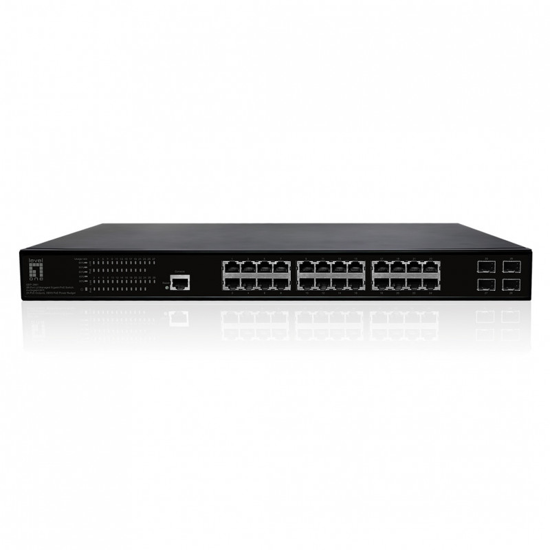 LevelOne GEP-2861 verkkokytkin Hallittu L2 Gigabit Ethernet (10 100 1000) Power over Ethernet -tuki 1U Musta