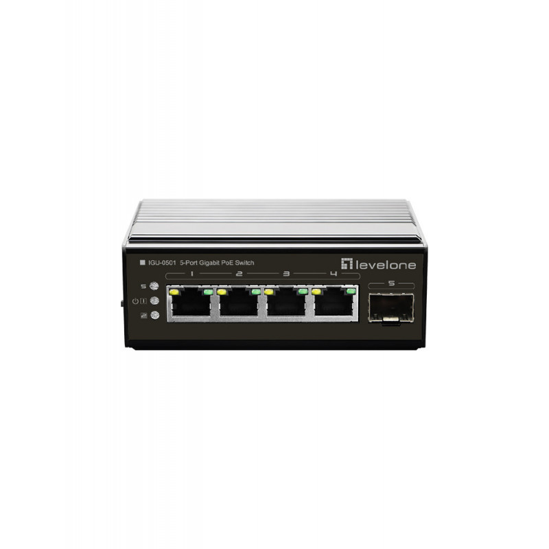 LevelOne IGU-0501 verkkokytkin Gigabit Ethernet (10 100 1000) Power over Ethernet -tuki Musta