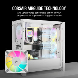 Corsair CO-9050157-WW Tietokoneen jäähdytysjärjestelmä Tietokonekotelo Tuuletin 12 cm Valkoinen 1 kpl