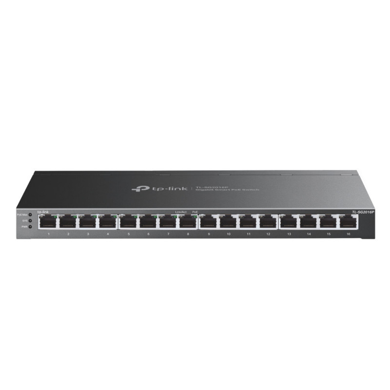 TP-Link TL-SG2016P verkkokytkin L2 L3 L4 Gigabit Ethernet (10 100 1000) Power over Ethernet -tuki Musta