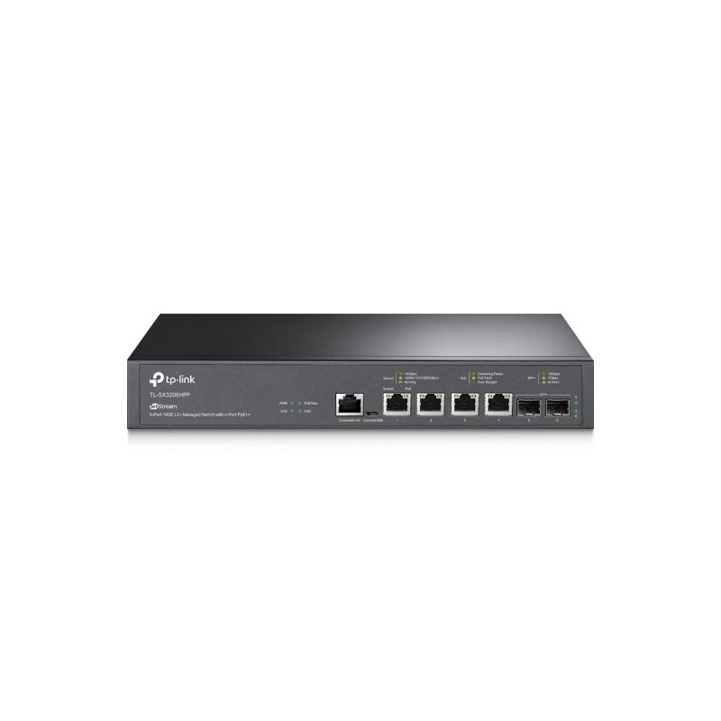 TP-Link TL-SX3206HPP verkkokytkin Hallittu L2+ 10G Ethernet (100 1000 10000) Power over Ethernet -tuki Musta