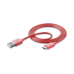 Cellularline USBDATATYCSMART USB-kaapeli 1 m USB A USB C Vaaleanpunainen