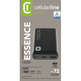 Cellularline ESSENCE Litium polymeeri (LiPo) 10000 mAh Musta