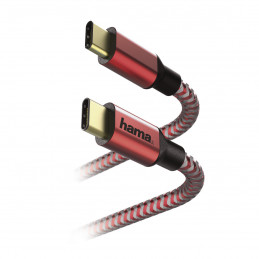Hama Reflective USB-kaapeli 1,5 m USB 2.0 USB C Punainen
