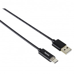 Hama 00074255 USB-kaapeli 1 m USB 2.0 USB A USB C Musta