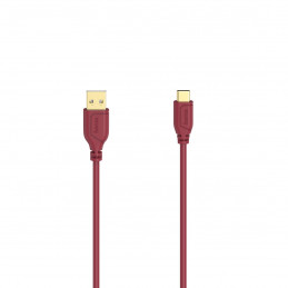 Hama Flexi-Slim USB-kaapeli 0,75 m USB 2.0 USB C USB A Punainen