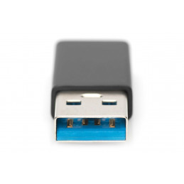 Digitus AK-300524-000-S kaapelin sukupuolenvaihtaja USB A USB-C jack Musta