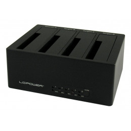 LC-Power LC-DOCK-U3-4B tallennusaseman telakointiasema USB 3.2 Gen 1 (3.1 Gen 1) Type-A Musta