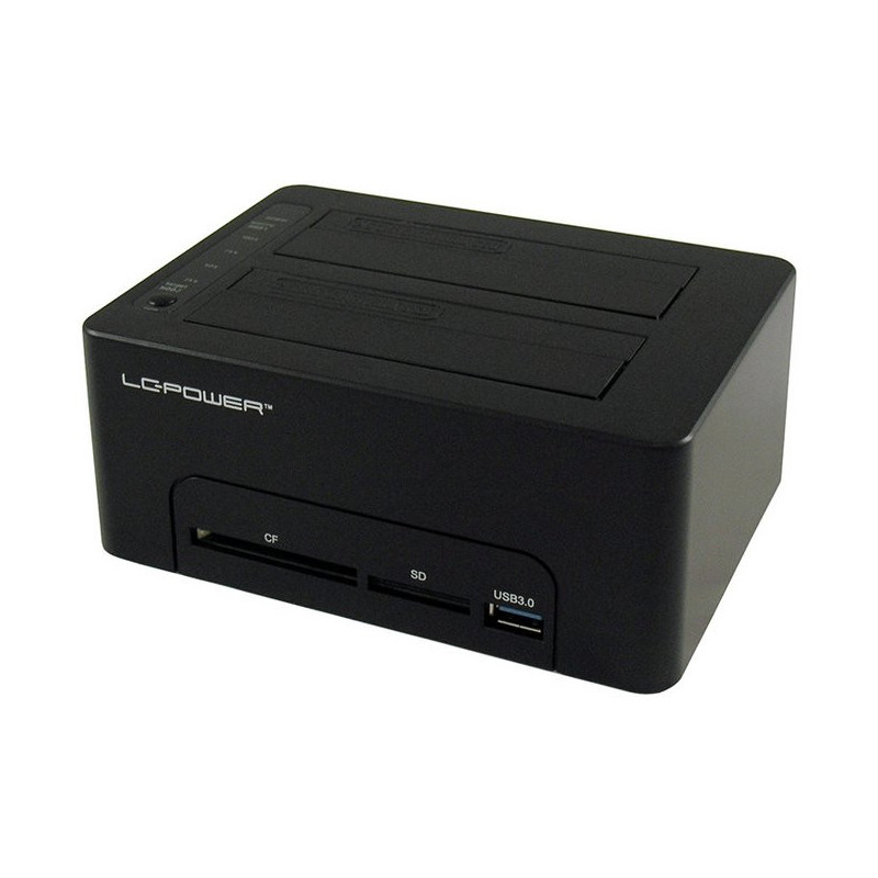 LC-Power LC-DOCK-U3-CR tallennusaseman telakointiasema USB 3.2 Gen 1 (3.1 Gen 1) Type-A Musta