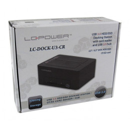 LC-Power LC-DOCK-U3-CR tallennusaseman telakointiasema USB 3.2 Gen 1 (3.1 Gen 1) Type-A Musta