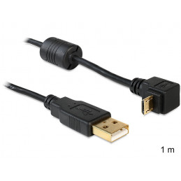 DeLOCK USB2.0 1m USB-kaapeli USB A Micro-USB B Musta