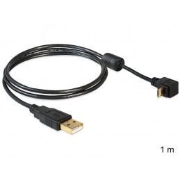 DeLOCK USB2.0 1m USB-kaapeli USB A Micro-USB B Musta