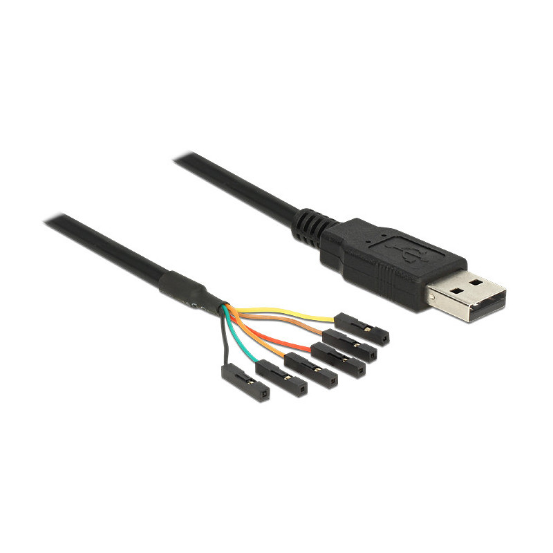 DeLOCK 1.8m USB2.0-A TTL 6-p USB-kaapeli 1,8 m USB A Musta