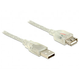 DeLOCK 83881 USB-kaapeli 1 m USB 2.0 USB A Läpinäkyvä