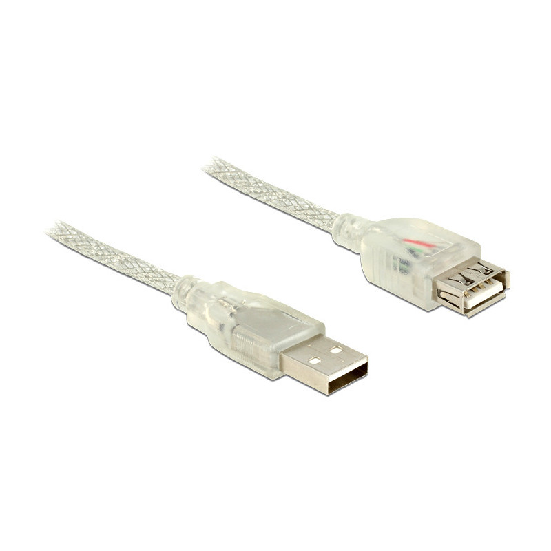 DeLOCK 83881 USB-kaapeli 1 m USB 2.0 USB A Läpinäkyvä