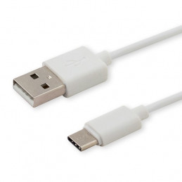 Savio CL-125 USB-kaapeli 1 m USB 2.0 USB A USB C Valkoinen