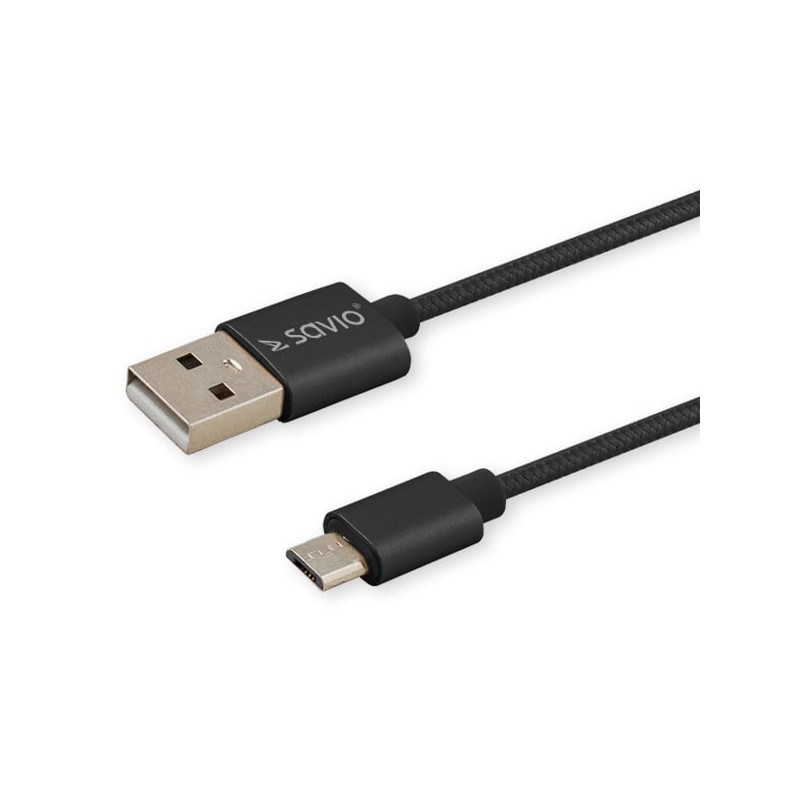 Savio CL-129 USB-kaapeli 2 m USB 2.0 USB A USB C Musta