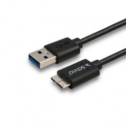 Savio CL-102 USB-kaapeli 1 m USB 3.2 Gen 1 (3.1 Gen 1) USB A Micro-USB B Musta