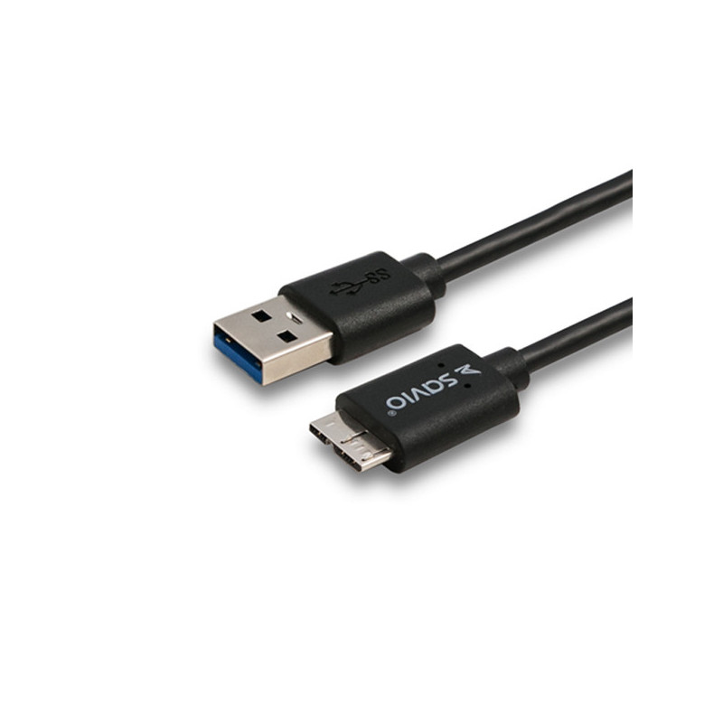 Savio CL-102 USB-kaapeli 1 m USB 3.2 Gen 1 (3.1 Gen 1) USB A Micro-USB B Musta