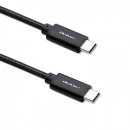 Qoltec 52361 USB-kaapeli 1 m USB 2.0 USB C Musta