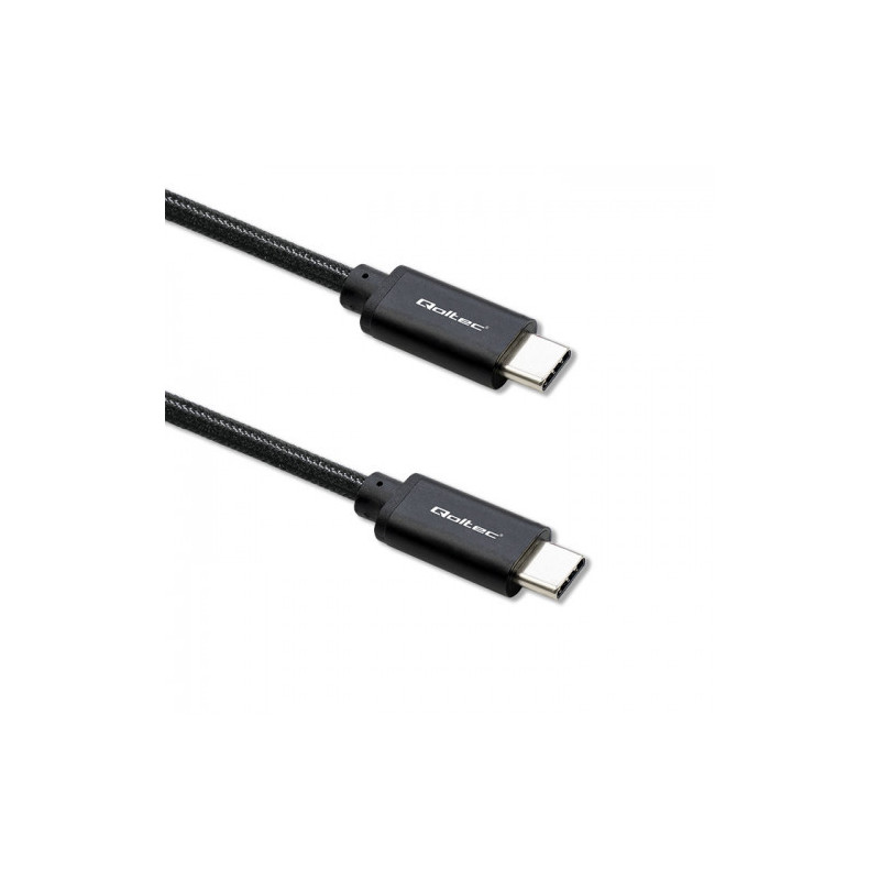 Qoltec 52361 USB-kaapeli 1 m USB 2.0 USB C Musta