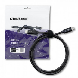 Qoltec 52361 USB-kaapeli 1 m USB 2.0 USB C Musta