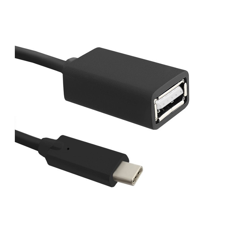 Qoltec 50422 USB-kaapeli 0,25 m USB 2.0 USB C USB A Musta