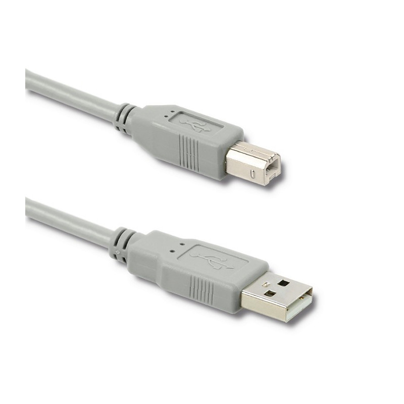 Qoltec 50393 USB-kaapeli 0,19 m USB 2.0 USB A USB B Harmaa