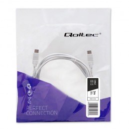 Qoltec 52346 USB-kaapeli 2 m USB 2.0 USB C Valkoinen