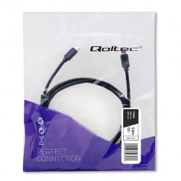 Qoltec 52343 USB-kaapeli 1,4 m USB 2.0 USB C Musta