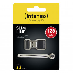 Intenso Slim Line USB-muisti 128 GB USB A-tyyppi 3.2 Gen 1 (3.1 Gen 1) Musta