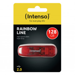 Intenso Rainbow Line USB-muisti 128 GB USB A-tyyppi 2.0 Punainen, Läpinäkyvä