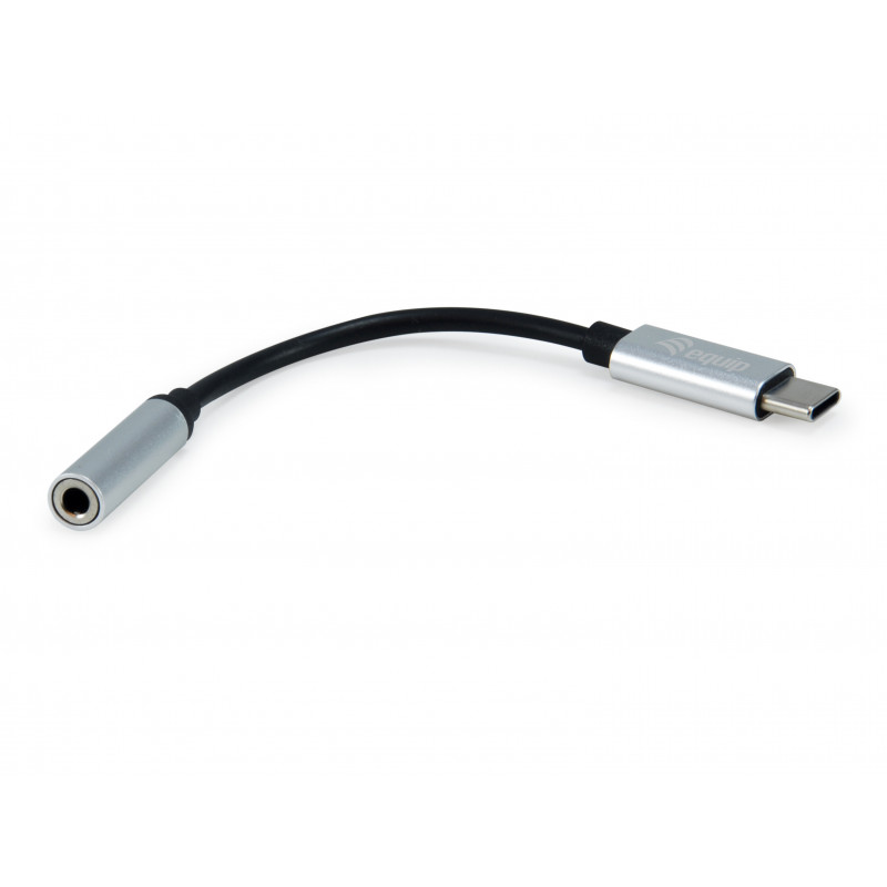 Equip 133474 matkapuhelimen kaapeli Musta, Hopea 0,15 m USB-C 3,5 mm