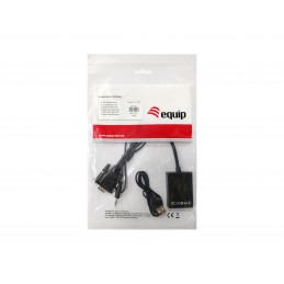 Equip 119038 videokaapeli-adapteri 0,2 m VGA (D-Sub) + 3.5mm DVI-D + USB Musta