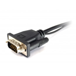 Equip 119038 videokaapeli-adapteri 0,2 m VGA (D-Sub) + 3.5mm DVI-D + USB Musta