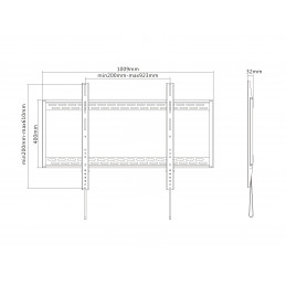 Equip 650323 TV-kiinnike 2,54 m (100") Musta