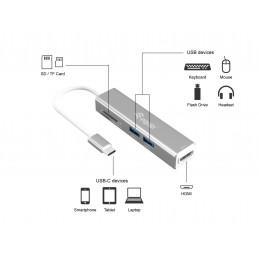 Equip 133480 keskitin USB 3.2 Gen 1 (3.1 Gen 1) Type-C 5000 Mbit s Hopea