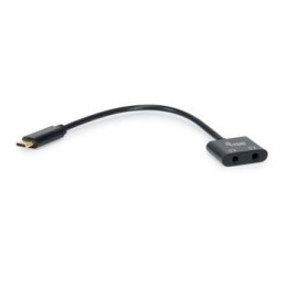 Equip 133469 audiokaapeli 0,15 m USB C 2 x 3.5mm Musta